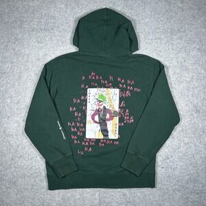 Uniqlo pullover Hoodie Mens‎ Large Green Jean-Michel Basquiat Joker DC Comics